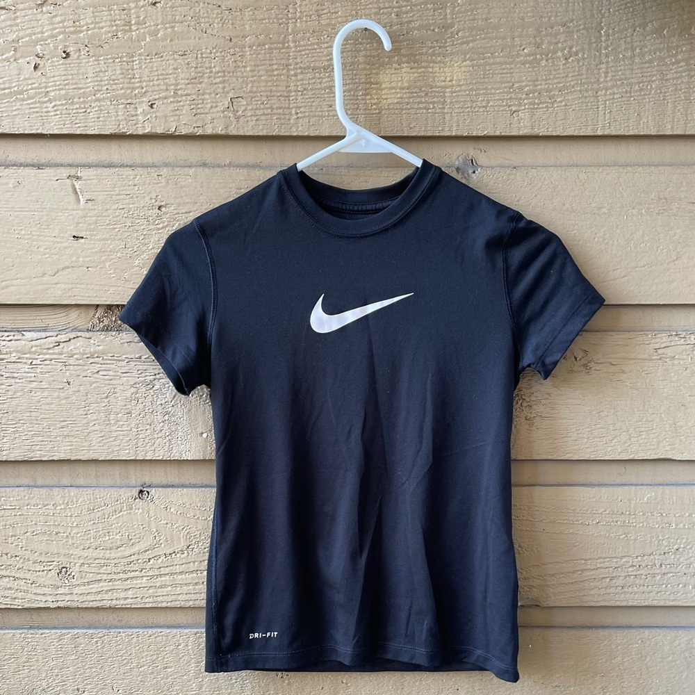 Boys Black Nike Pro Dri-FIT Shirt